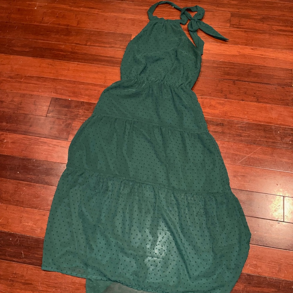 Elegant Green Backless Dress